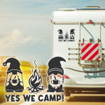 Aufkleber Wohnmobil YES WE CAMP und Gnome Caravan