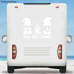 Aufkleber Wohnmobil YES WE CAMP und Gnome Caravan