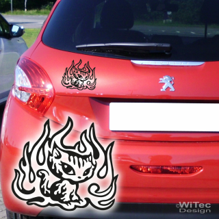 Katze Flaming Kitty Auto Aufkleber