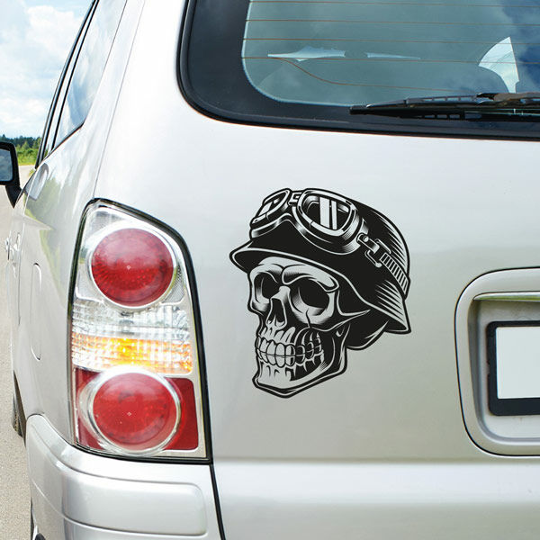 Totenkopf Totenschädel Motorrad Auto Sticker Emblem Aufkleber in