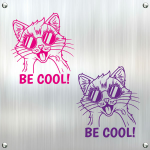 Katze mit Sonnenbrille BE COOL! Auto Aufkleber