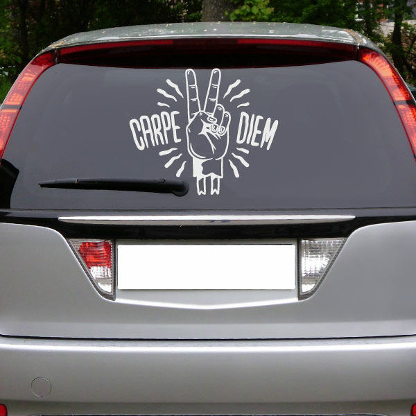 Carpe Diem Victory Peace Auto Aufkleber Heckscheibe