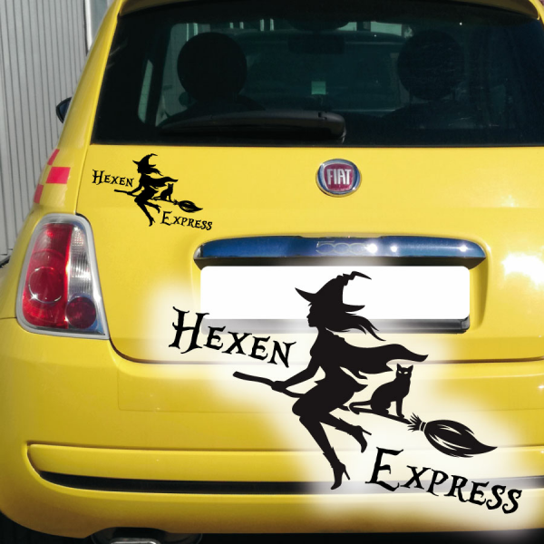 Hexe Katze Hexen Express Auto Aufkleber