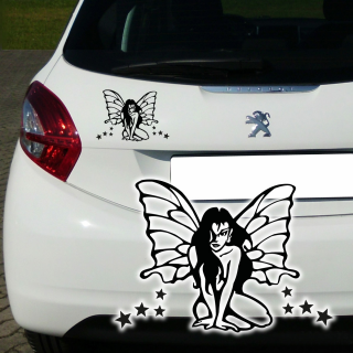 Auto Aufkleber Elfe Schmetterling Sterne Sticker