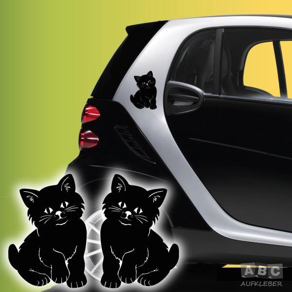 Katze Kätzchen 2er Set Auto Aukleber Sticker