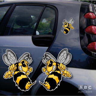 Auto Aufkleber Böse Hornisse 2er Set Sticker Biene Wespe