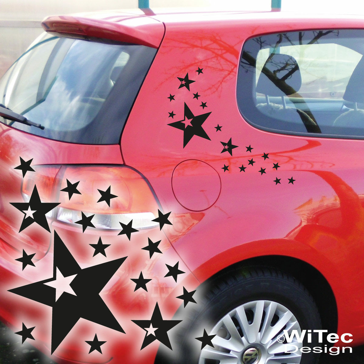 Sternenschweif** 2er XXL Set Retro Auto Aufkleber Sterne Car Tuning Sticker  Motiv Star