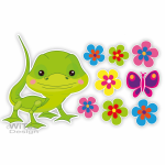 Gecko Gekko Blumen Schmetterling Auto Aufkleber