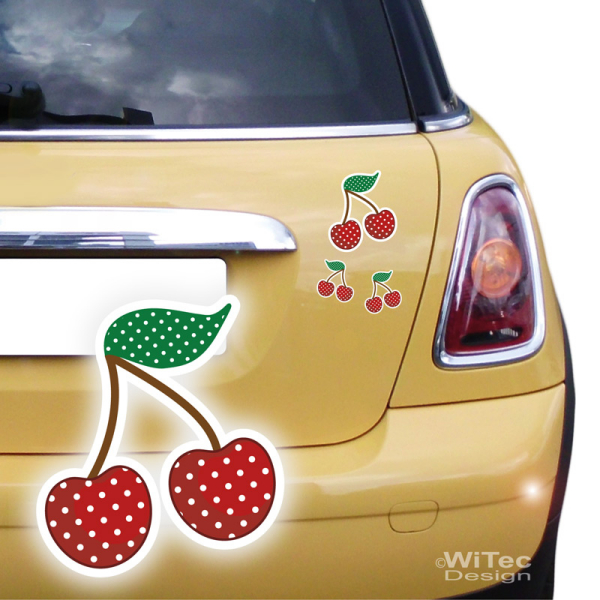 Kirschen Rockabilly SET Aufkleber Auto Sticker