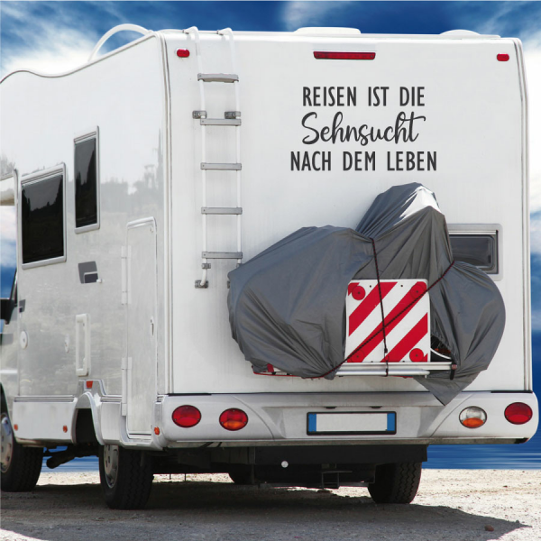 Wohnmobil Aufkleber Reisen ist die Sehnsucht Wohnwagen