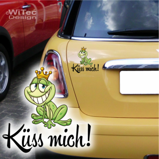 Frosch Froschkönig Küss mich Aufkleber Auto