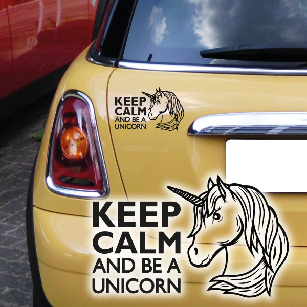 Einhorn Unicorn KEEP CALM Auto Aufkleber