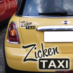 Zicken Taxi Auto Aufkleber Zickentaxi