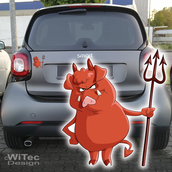 Schwein Teufel Auto Aufkleber Digitaldruck