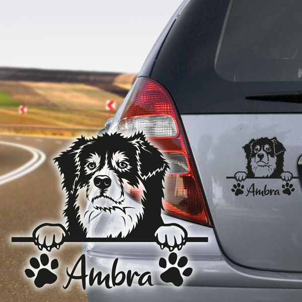 Australian Shepherd Auto Aufkleber Name