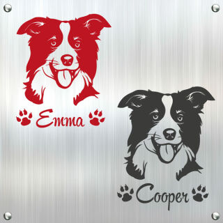 Border Collie Name Pfoten Auto Aufkleber Hundesport