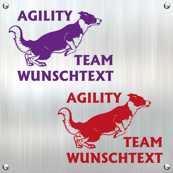 Agility Border Collie Wunschtext Auto Aufkleber