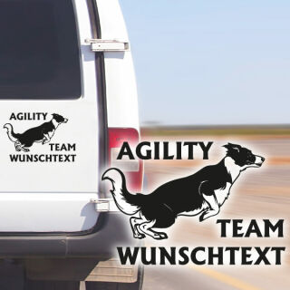 Agility Border Collie Wunschtext Auto Aufkleber