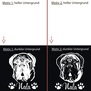 Bullmastiff Wunschname Auto Aufkleber
