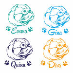American Bulldog Name Aufkleber Auto