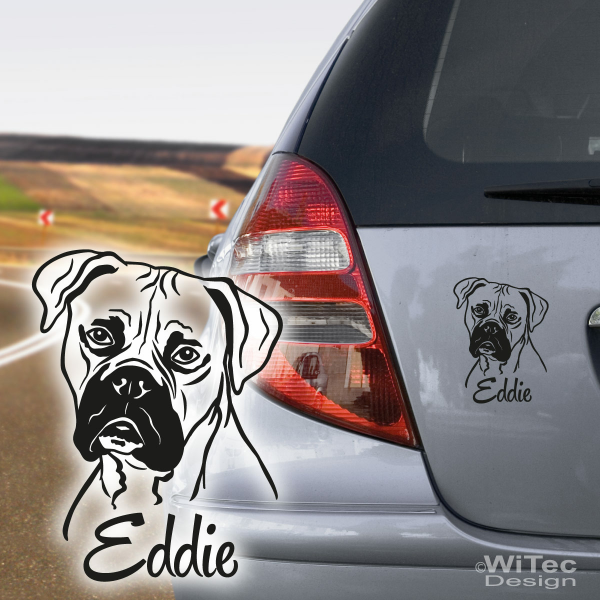 Boxer Name Hundeaufkleber