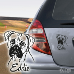 Boxer Name Hundeaufkleber