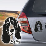 Basset Hound Name Autoaufkleber