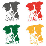 Border Collie Name Hundeaufkleber