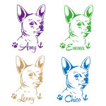 Chihuahua Pfote Anker Name Hundeaufkleber