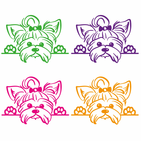 Yorkshire Terrier Auto Aufkleber Pfoten