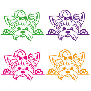 Yorkshire Terrier Auto Aufkleber Pfoten