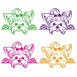 Yorkshire Terrier Auto Aufkleber Pfoten