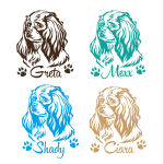 Cavalier King Charles Name Hundeaufkleber