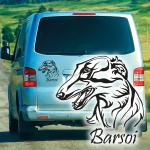 Barsoi Borzoi Windhund Name Auto Aufkleber