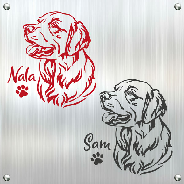 Golden Retriever Name Auto Hunde Aufkleber