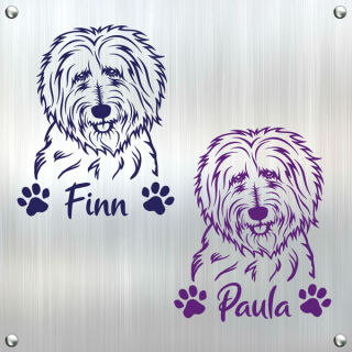 Goldendoodle Auto Aufkleber Name Pfoten