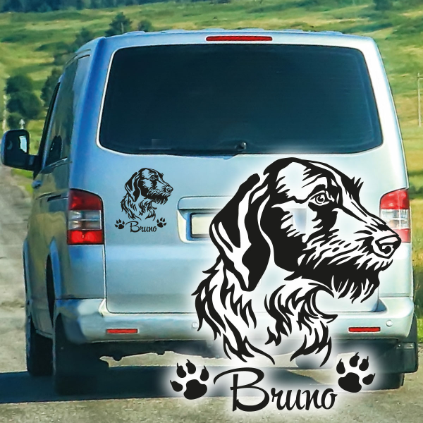 Deutsch Drahthaar Name Pfoten Auto Aufkleber