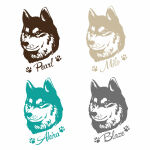 Siberian Husky Name Pfoten Auto Aufkleber