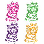 Yorkshire Terrier Name Pfoten Auto Aufkleber