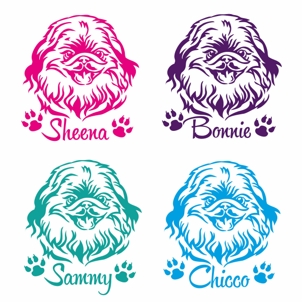 Pekingese Pekinese Name Pfoten Aufkleber