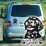 Lagotto Romagnolo Pfoten Name Auto Aufkleber