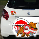 Wütende Bulldogge Auto Aufkleber Hund
