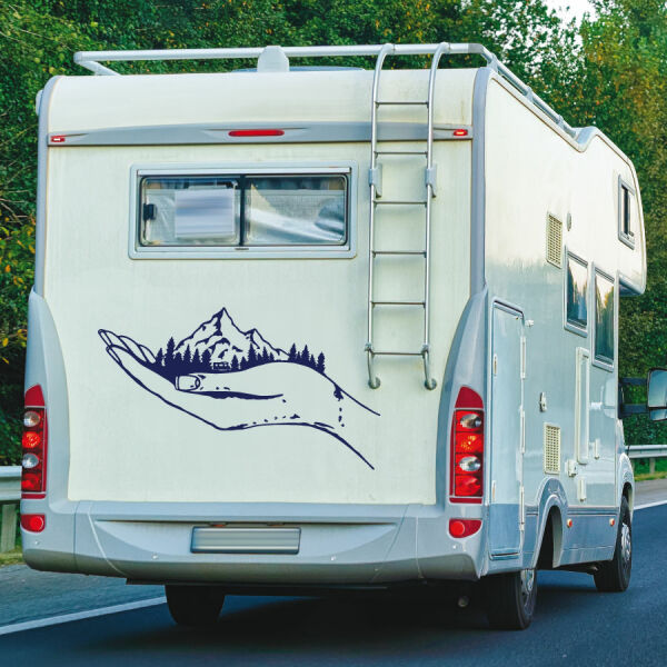 Wohnmobil Hand Berge Wald Caravan