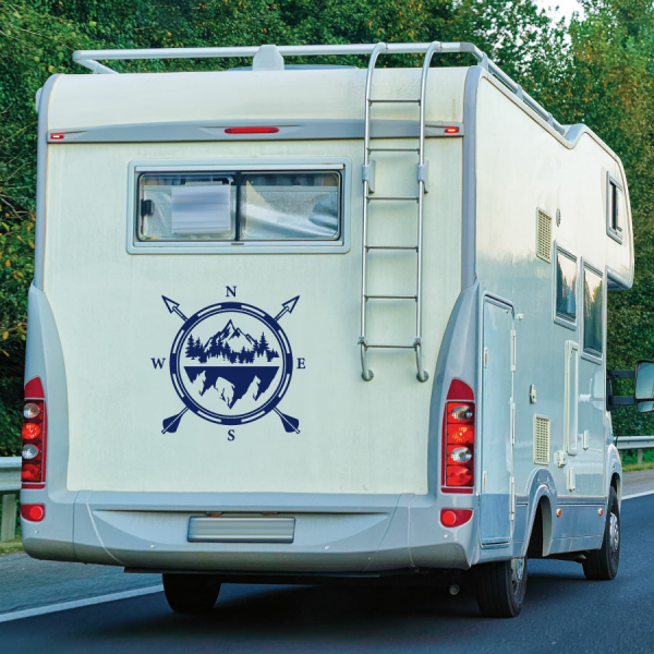 Wohnmobil Aufkleber Windrose Kompass Berge Wohnwagen Caravan