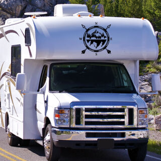 Windrose Kompass Berge Wohnmobil Aufkleber Wohnwagen Caravan