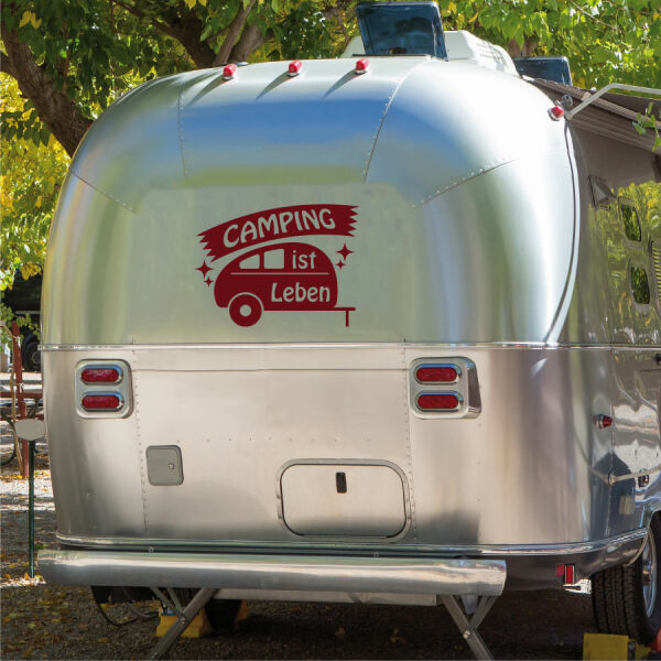 Wohnwagen Aufkleber Camping ist Leben