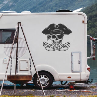 Wohnmobil Aufkleber Pirat Totenkopf Skull Wohnwagen