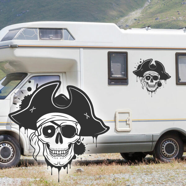 Wohnmobil Aufkleber Pirat Totenkopf Skull Caravan Wohnwagen