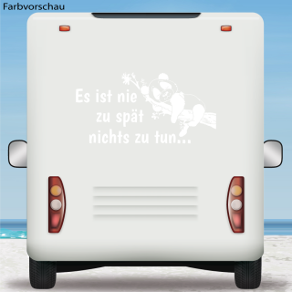 Wohnmobil Aufkleber Panda Es ist nie zu spät Wohnwagen