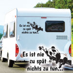 Wohnmobil Aufkleber Panda Es ist nie zu spät Wohnwagen